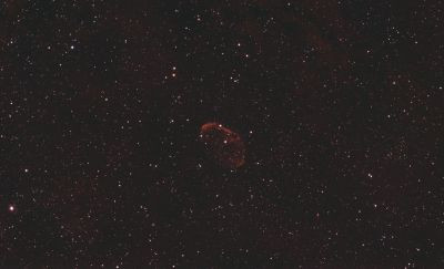 NGC 6888, the Crescent Nebula, captured from a city window. - Astrophotography