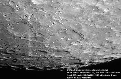 Clavius, Blancanus, Scheiner, Longomontanus