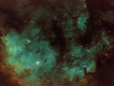 Sh2 171 (part) in SII+Ha+OIII (Новая редакция)