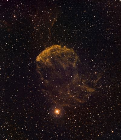 Туманность Медуза IC 443 и звезда Пропус - астрофотография