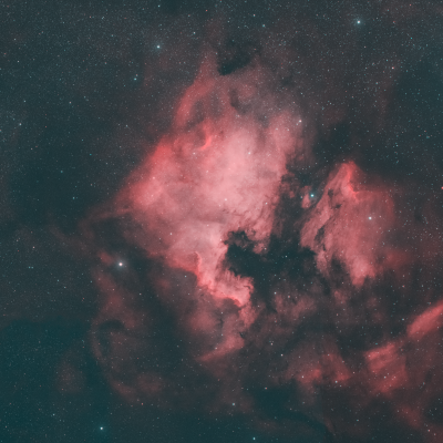 The North America Nebula and the Pelican Nebula in the constellation Cygnus
