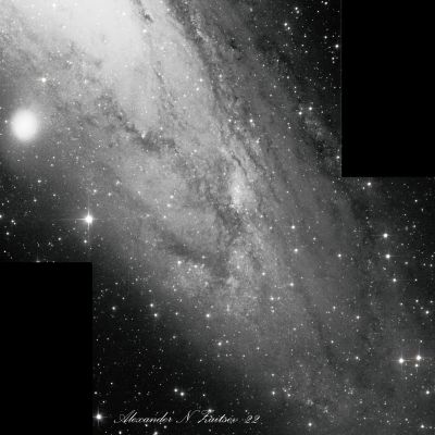 M31 (фрагмент) в L фильтре - астрофотография