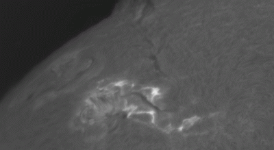 Вспышка М4,5 через облака. 26-08-2025
