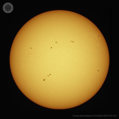 Sun (photosphere) 09:35 UTC+05 01.04.2026 - Astrophotography