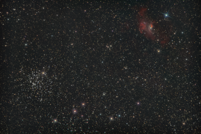 Новая звезда в Кассиопее: N Cas 2021 & M52 & NGC 7635 - туманность Пузырь. - астрофотография
