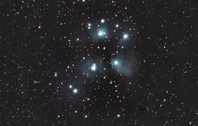 Плеяды-рассеянное звёздное скопление и астеризм в созвездии Тельца от 16-17-09-2023.
