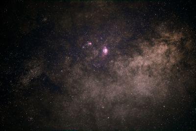 Wide field Lagoon Nebula and Trifid Nebula