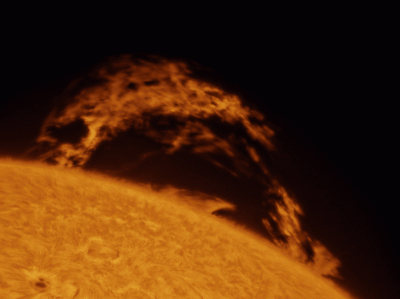 Анимация протуберанца