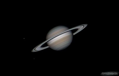 Saturn, Rhea and Tethys - Astrophotography