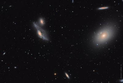 Region of M86, NGC4402, NGC4438 (Eyes) and NGC4435 in LRGB color. - Astrophotography