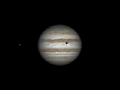 Rotation of Io, Jupiter and shadow of Callisto (21:11-22:38, 26 feb 2015)