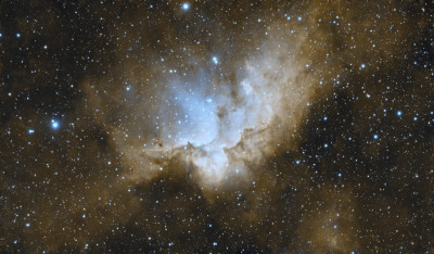 NGC 7380 (Туманность колдун) Палитра Хаббла
