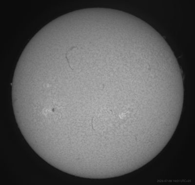 Sun (chromosphere Ha) 08.07.2026 09:01 UT - Astrophotography