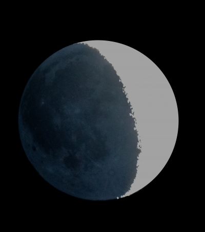 Пепельный свет Луны - астрофотография