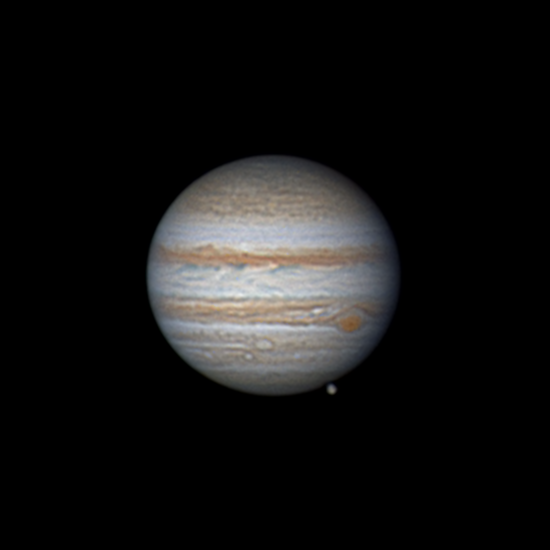 Юпитер и Ганимед (4:06) - астрофотография