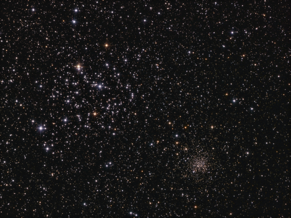 M35, NGC2158 Open Clusters in Gemini LRGB - астрофотография