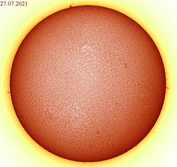 Солнце .       Хрмосфера диска.             27.07.2021. - астрофотография