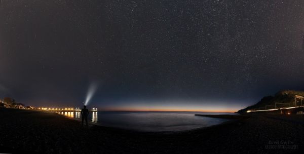 На вечерней заре у кромки Чёрного моря - астрофотография