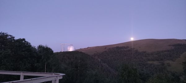 Moon, mountains and Arkhyz observatory - Astrophotography