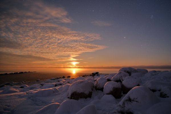 Восход Луны + М45  - астрофотография