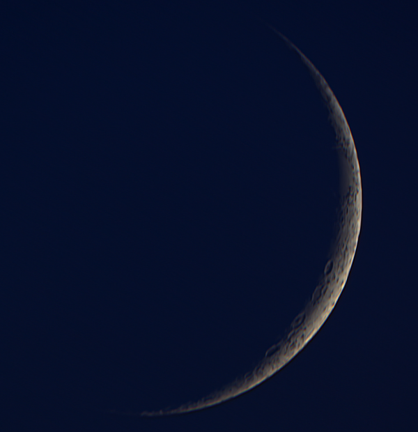 Луна 01.07.22, Ф=+6,5% - астрофотография