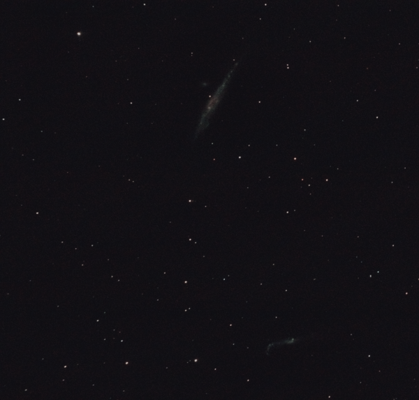 Галактика Кит (NGC 4631) и галактика Лом (NGC 4656) - астрофотография