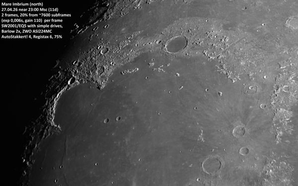 Mare Imbrium - northeast region - Astrophotography