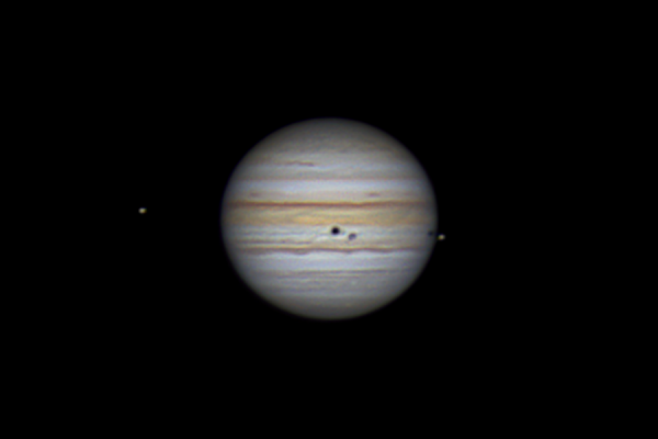 Транзит Ганимеда и Европы по диску Юпитера - астрофотография
