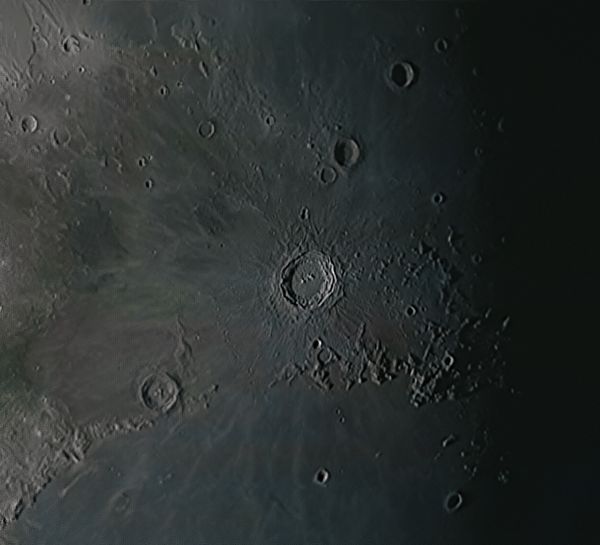 Кратер Коперник 30.06.20 цвет - астрофотография