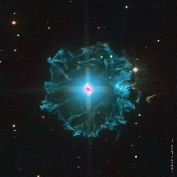 Cat's Eye Nebula in HOO palette (HDR) - Astrophotography