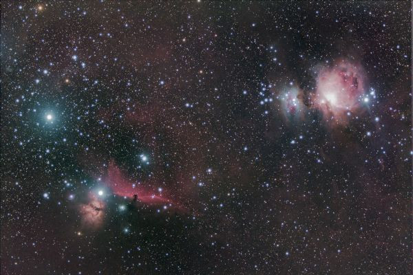 Flame Nebula, Horsehead Nebula, and the Great Orion Nebula (M42) - Astrophotography