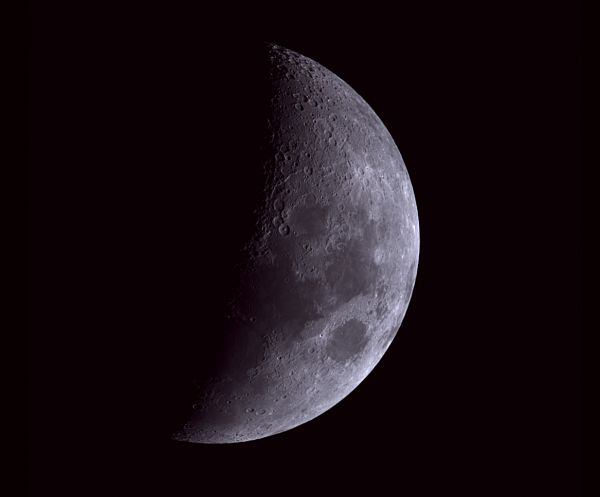 Moon in the first quarter phase - Astrophotography