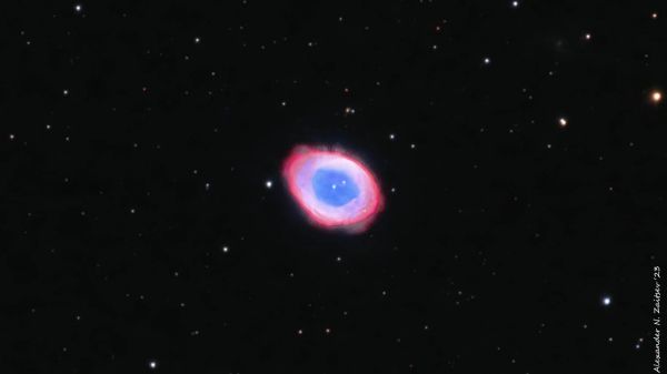 M57 (Ring Nebula) in (Ha+R)G(OIII+B) - астрофотография