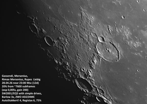 Gassendi, Mersenius,  Rimae Mersenius, Rupes  Liebig - Astrophotography