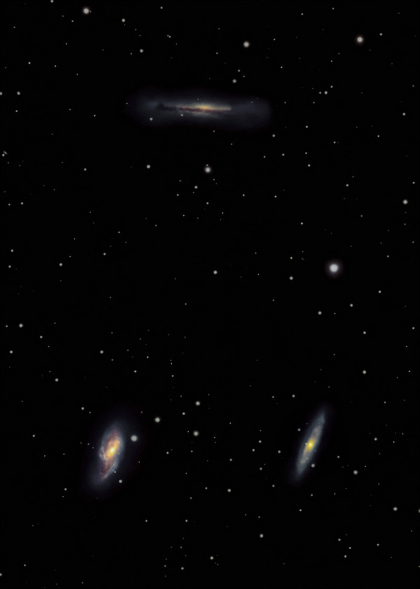 The Leo Triplet - galaxies M65, M66, NGC 3628 - Astrophotography