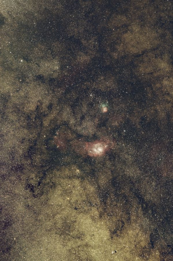 M8 Lagoon Nebula M20 Trifid Nebula - Astrophotography
