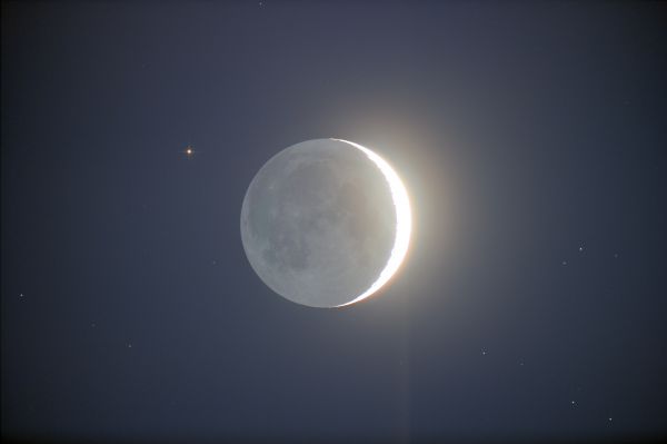 Moon & Aldebaran & Hyades - астрофотография