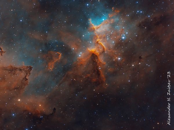 Melotte 15 (Heart of the Heart Nebula) в палитре SHO - астрофотография