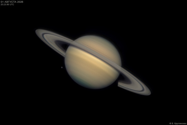 Saturn and Tethys. - Astrophotography