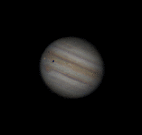 Jupiter and Io animation 06.08.2021 1:30 - 1:45 - астрофотография