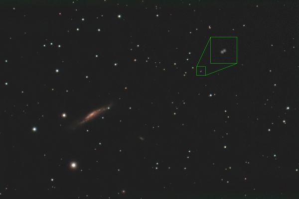 NGC 3079 и Двойной квазар QSO 0957+561 - астрофотография