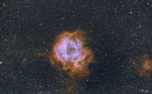 NGC 2237 Rosette nebula SHO faked with Pixinsight - астрофотография