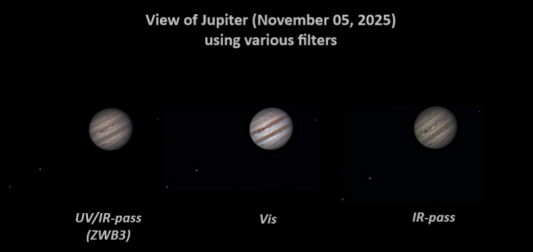 Jupiter in various filters. 05.11.25 - Astrophotography