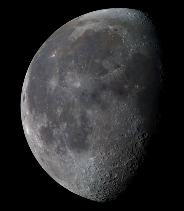 Панорама убывающей Луны из 21 фрагмента 17.08.22 - астрофотография