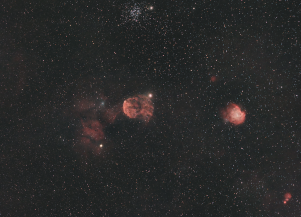 Туманности Медуза и Голова обезьяны, скопление М35 - астрофотография