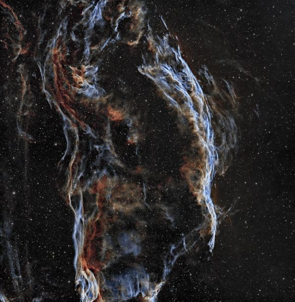 NGC6960 - Western Veil Nebula, RASA 8", 3 hrs (green SCNR) - Astrophotography