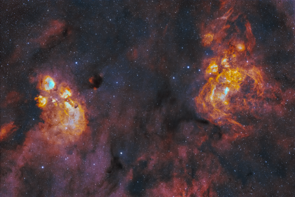 Cat's Paw Nebula and Lobster Nebula - астрофотография
