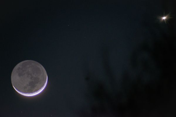 Сближение Луны и Венеры 22.02.2023 - астрофотография
