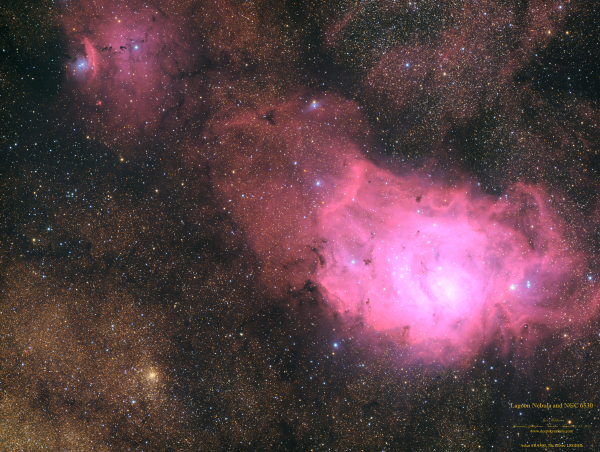 Lagoon Nebula and surroundings - Astrophotography