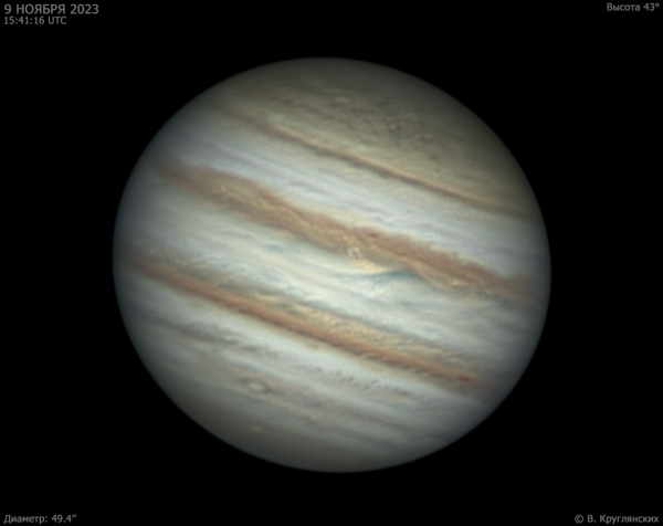 Юпитер 9 ноября 2023 - астрофотография